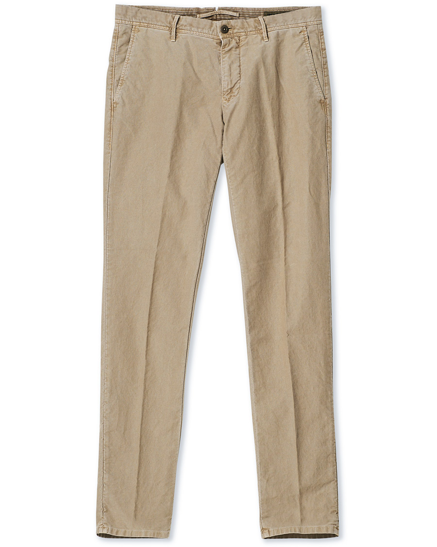Herr | Byxor | Incotex | Slim Fit Garment Dyed Slacks Beige