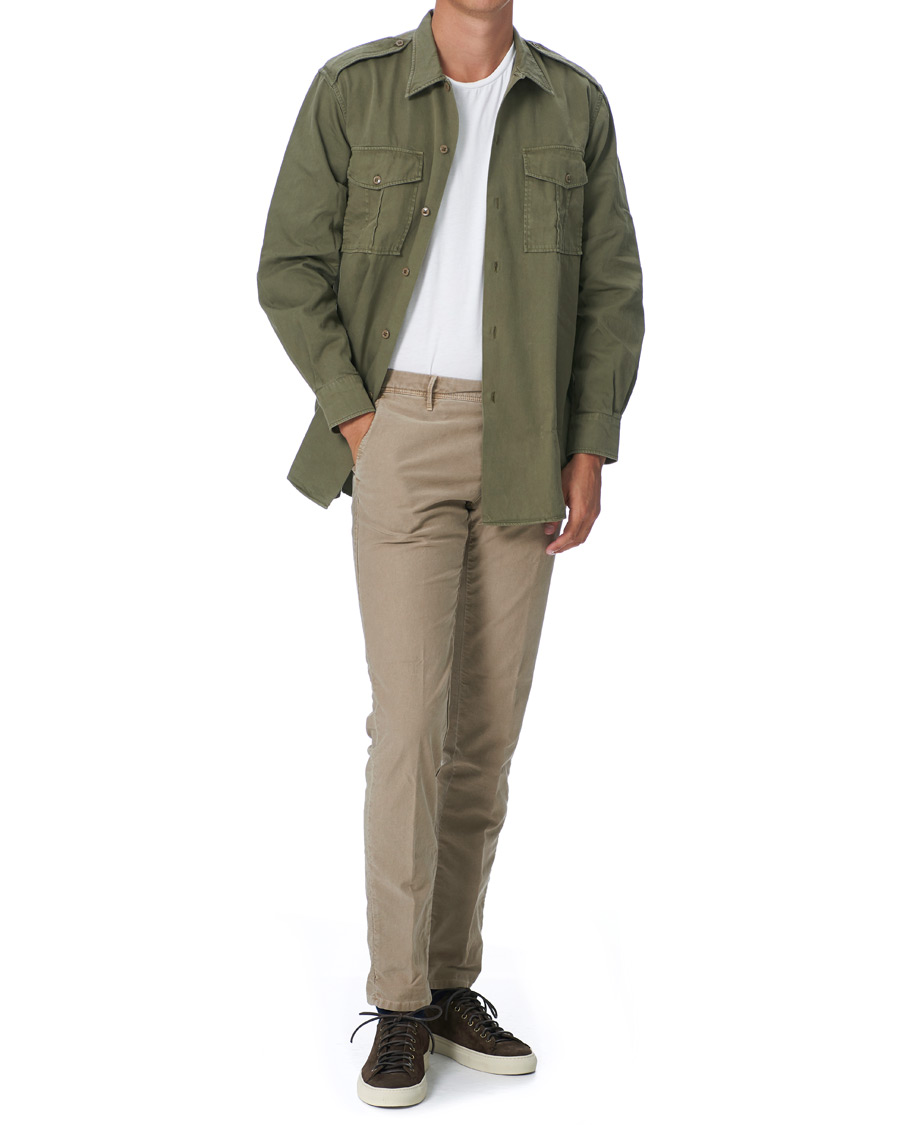 Herr | Byxor | Incotex | Slim Fit Garment Dyed Slacks Beige
