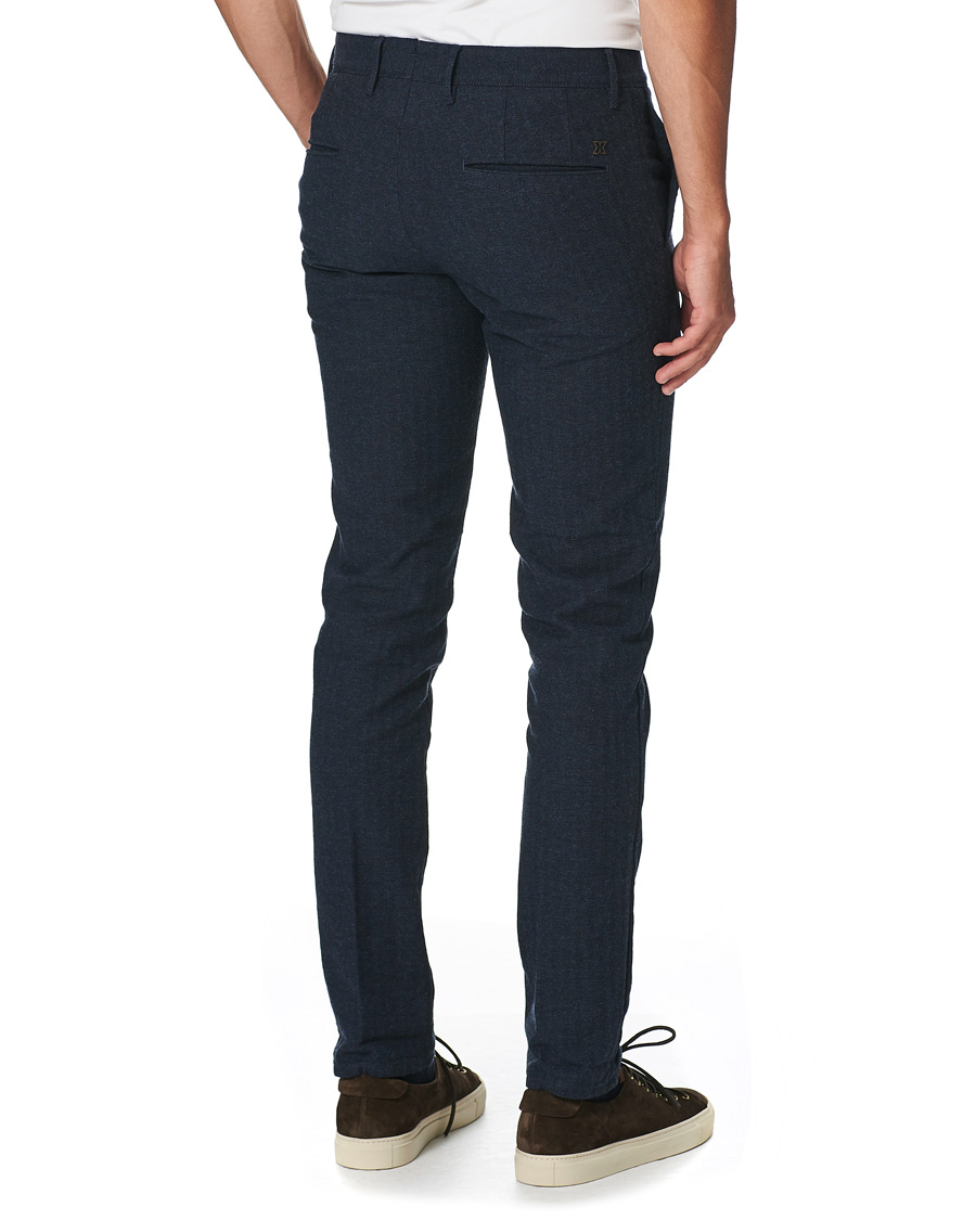 Herr | Byxor | Incotex | Slim Fit Cotton/Wool Herringbone Slacks Navy
