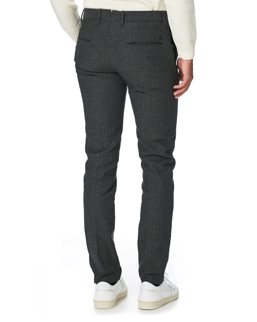 Herr | Byxor | Incotex | Slim Fit Cotton/Wool Herringbone Slacks Grey