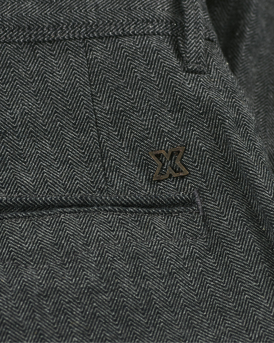 Herr | Byxor | Incotex | Slim Fit Cotton/Wool Herringbone Slacks Grey