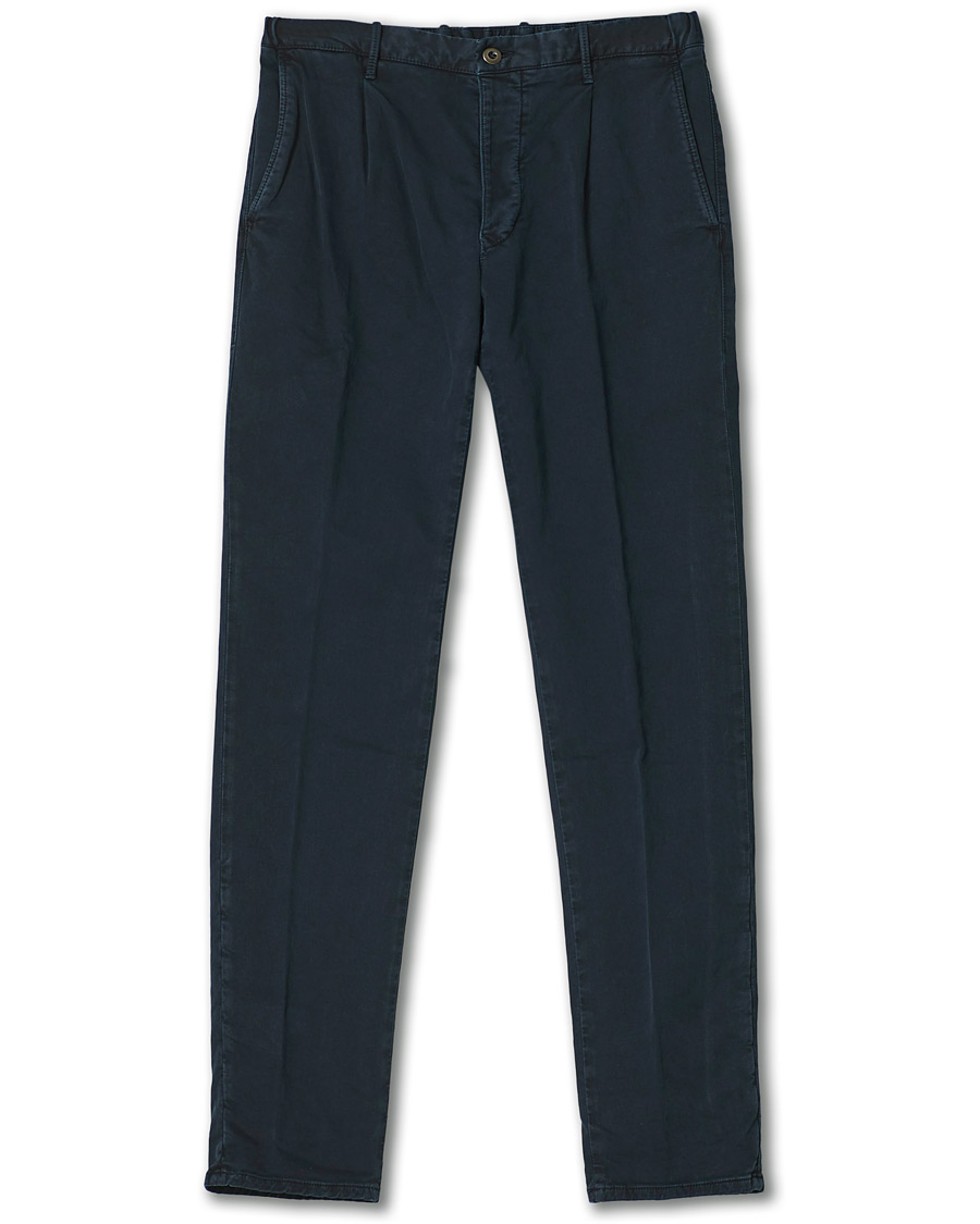 Herr | Byxor | Incotex | Slim Fit Cotton Satin Sweatpants Midnight