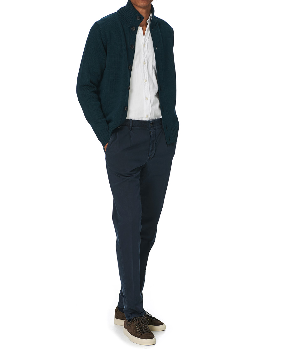 Herr | Byxor | Incotex | Slim Fit Cotton Satin Sweatpants Midnight