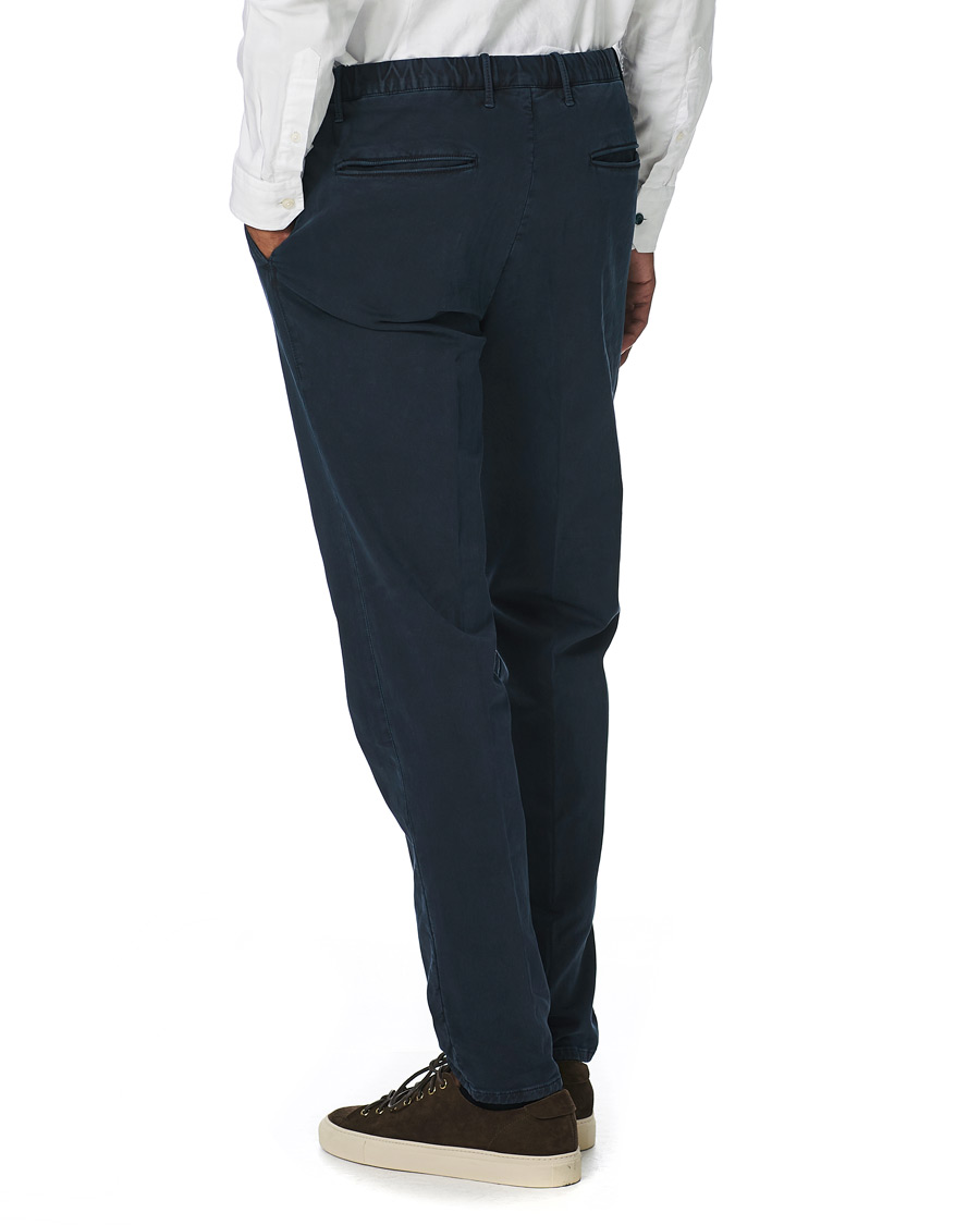 Herr | Byxor | Incotex | Slim Fit Cotton Satin Sweatpants Midnight