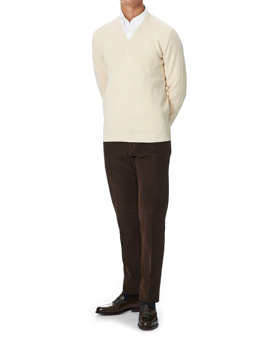 Herr | Byxor | Incotex | Slim Fit Corduroy Trousers Dark Brown
