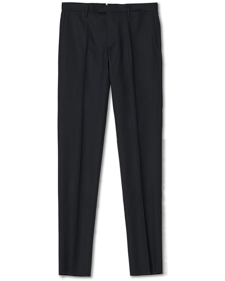 Herr | Byxor | Incotex | Slim Fit Washable Flannel Trousers Navy