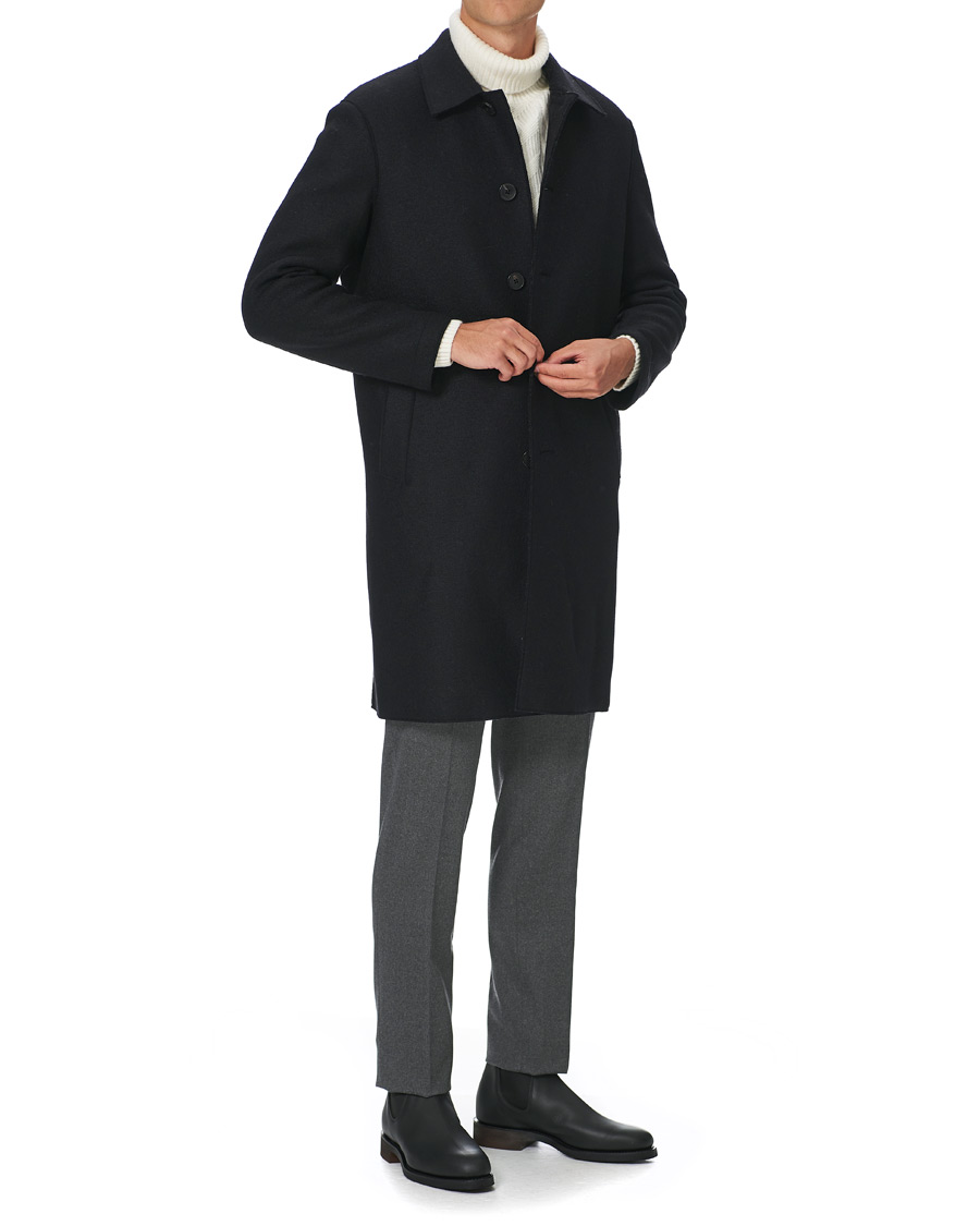 Herr | Byxor | Incotex | Slim Fit Washable Flannel Trousers Grey Melange
