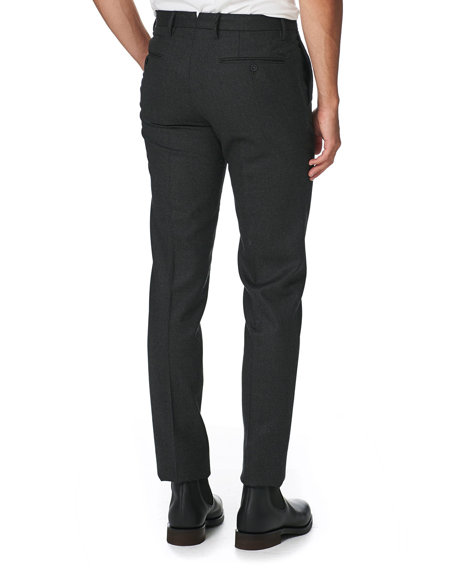 Herr | Byxor | Incotex | Slim Fit Washable Flannel Trousers Dark Grey