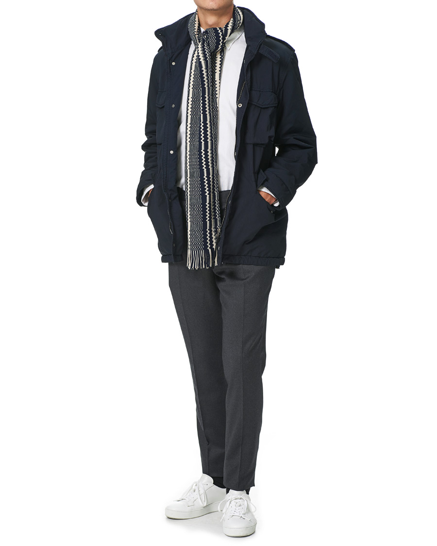 Herr | Missoni Wool Scarf Navy/Cream | Missoni | Wool Scarf Navy/Cream