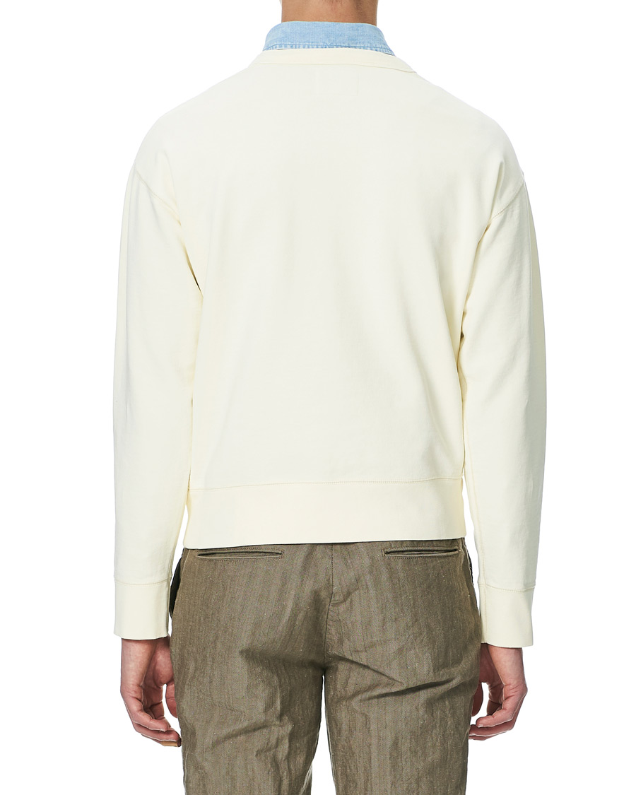 Herr | Tröjor | Drake's | Chain Stitched Cotton Sweatshirt Off White
