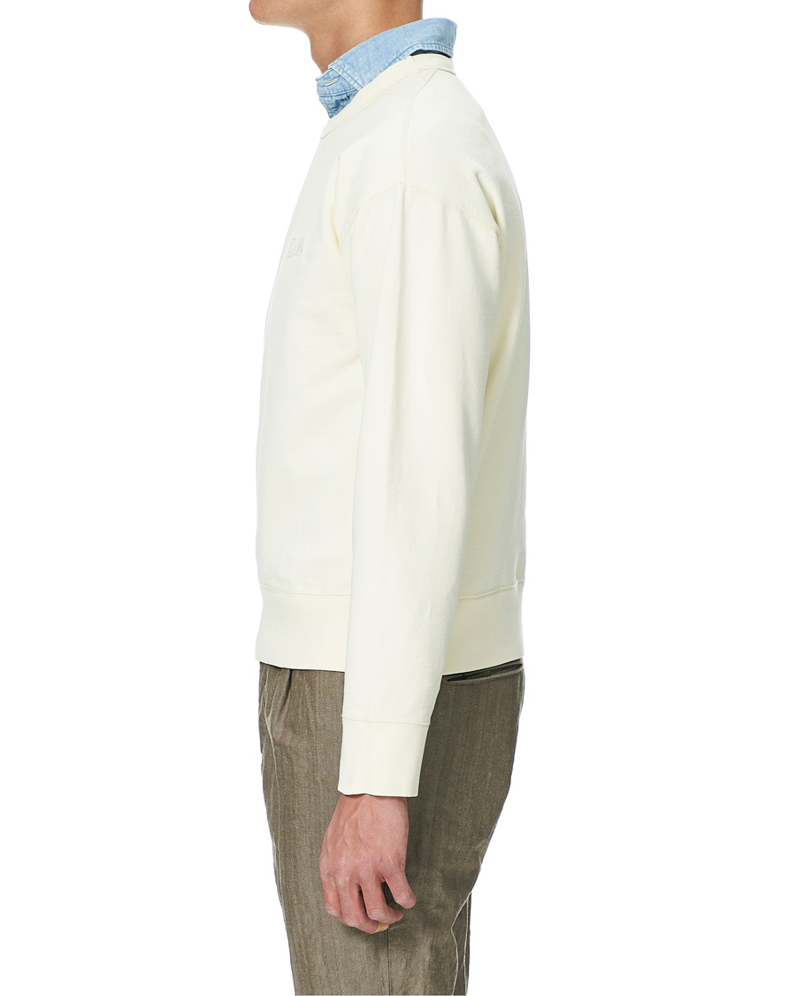 Herr | Tröjor | Drake's | Chain Stitched Cotton Sweatshirt Off White