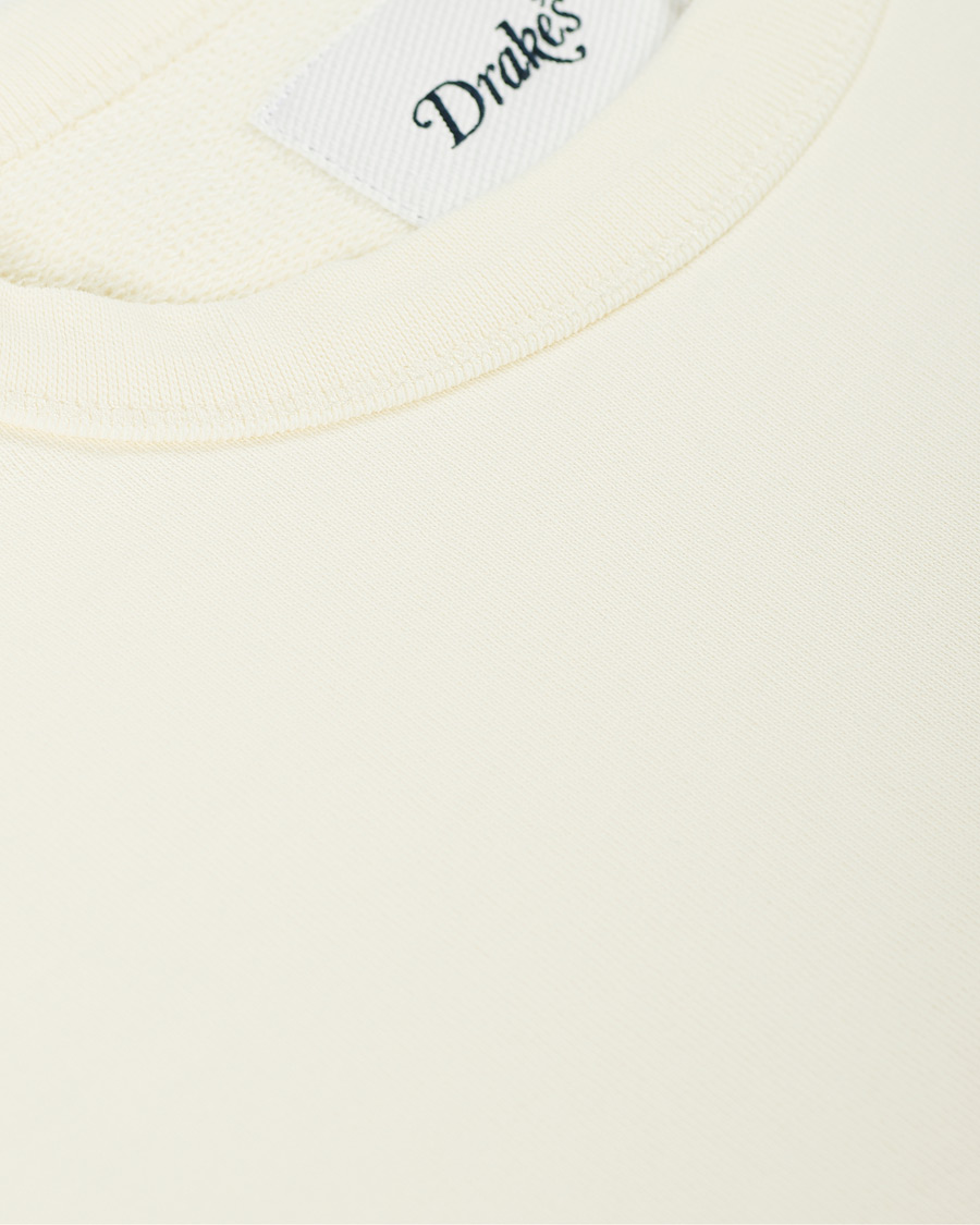 Herr | Tröjor | Drake's | Chain Stitched Cotton Sweatshirt Off White