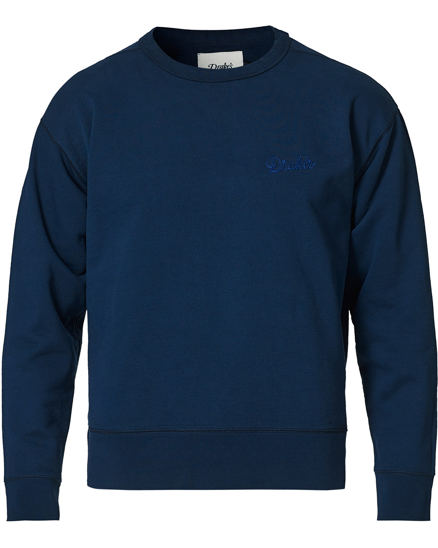 Herr | Tröjor | Drake's | Sweatshirt Solid Navy