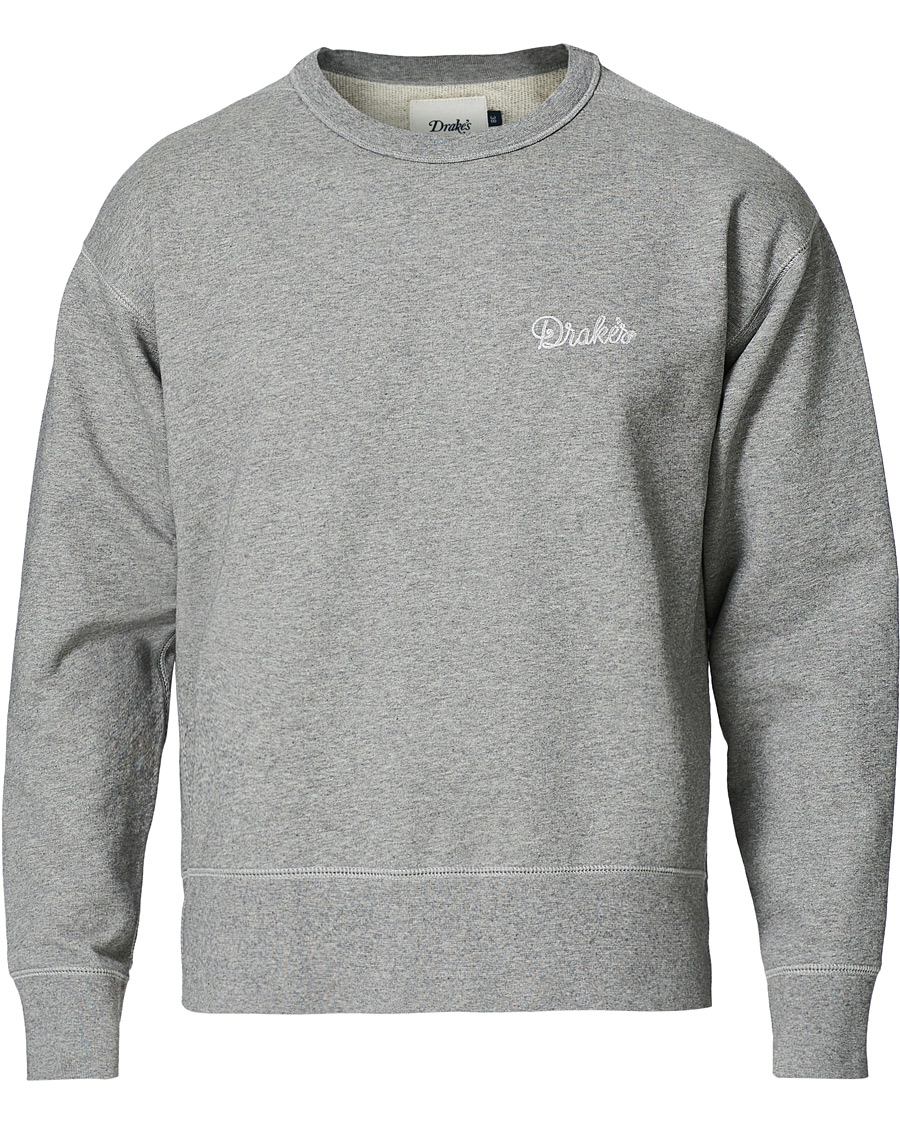 Herr | Tröjor | Drake's | Sweatshirt Solid Grey Melange