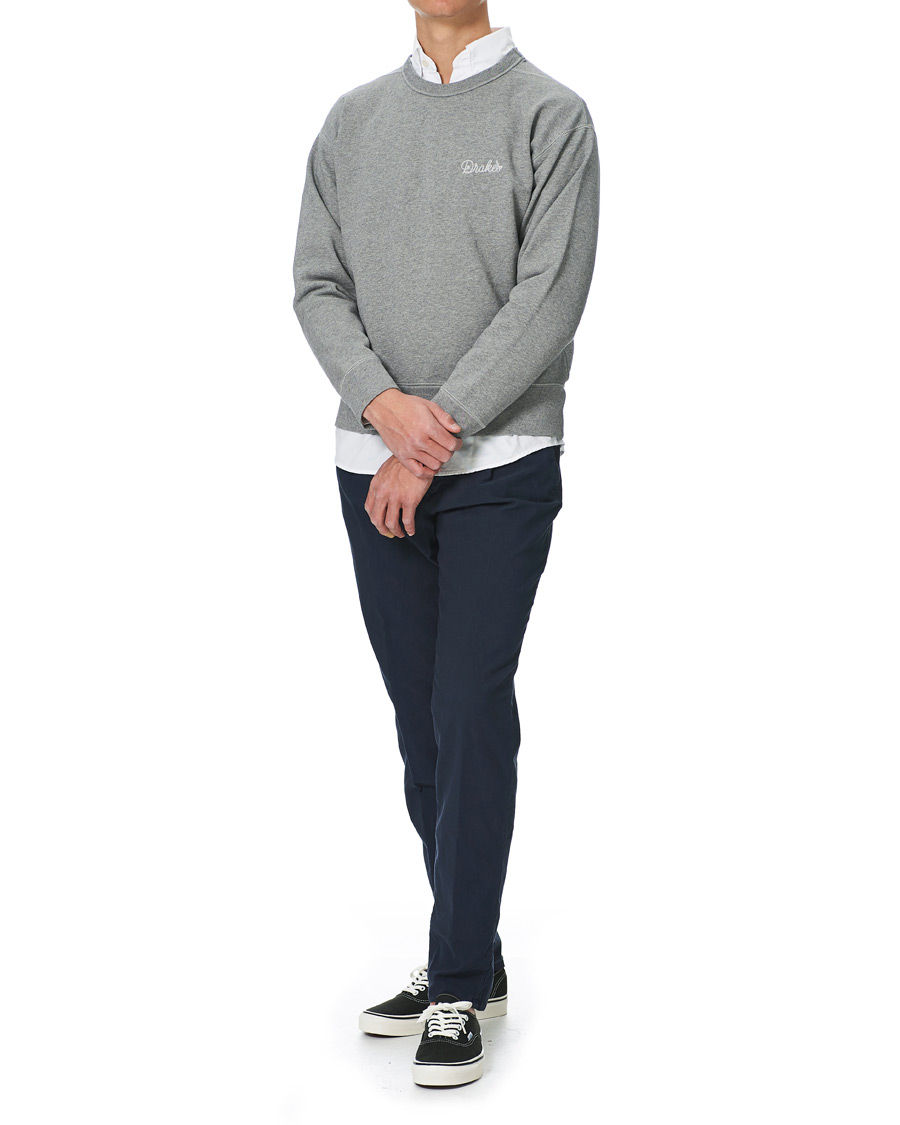 Herr | Tröjor | Drake's | Sweatshirt Solid Grey Melange