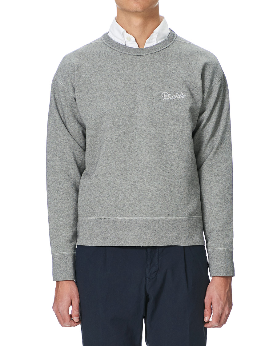 Herr | Tröjor | Drake's | Sweatshirt Solid Grey Melange