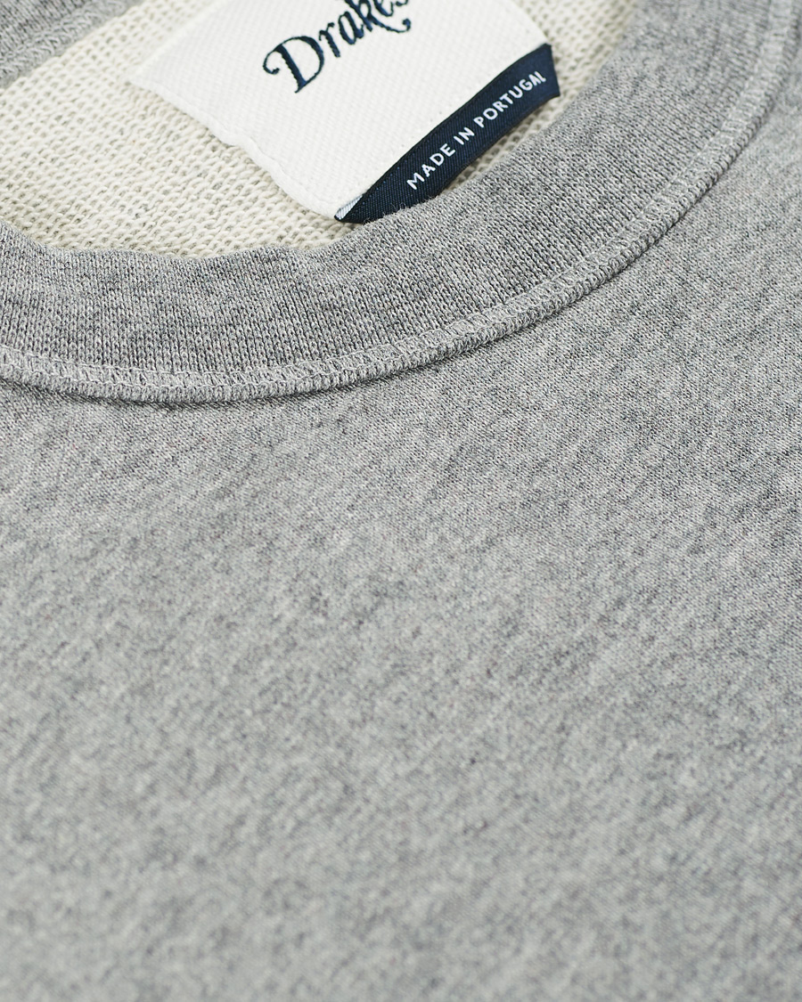 Herr | Tröjor | Drake's | Sweatshirt Solid Grey Melange