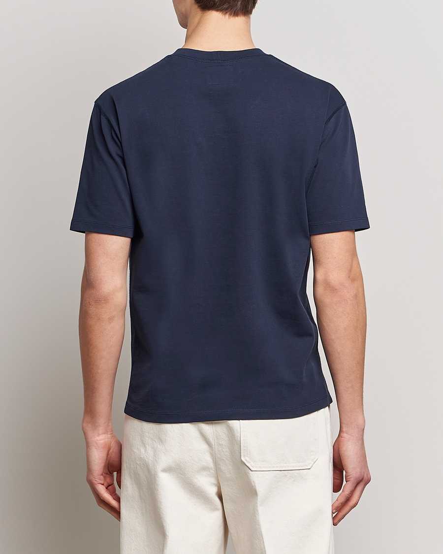 Herr | T-Shirts | Drake's | Short Sleeve Hiking T-Shirt Navy