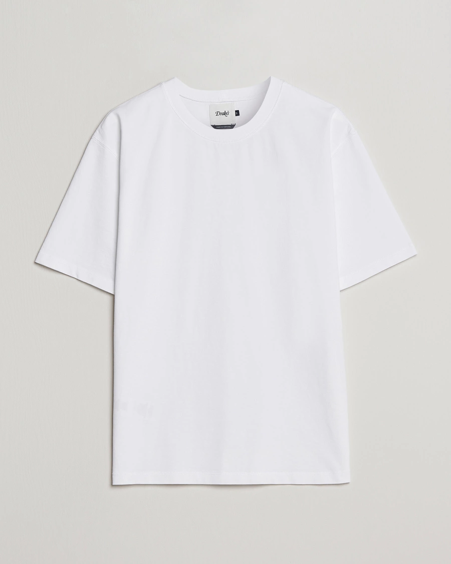 Herr | T-Shirts | Drake's | Short Sleeve Hiking T-Shirt White