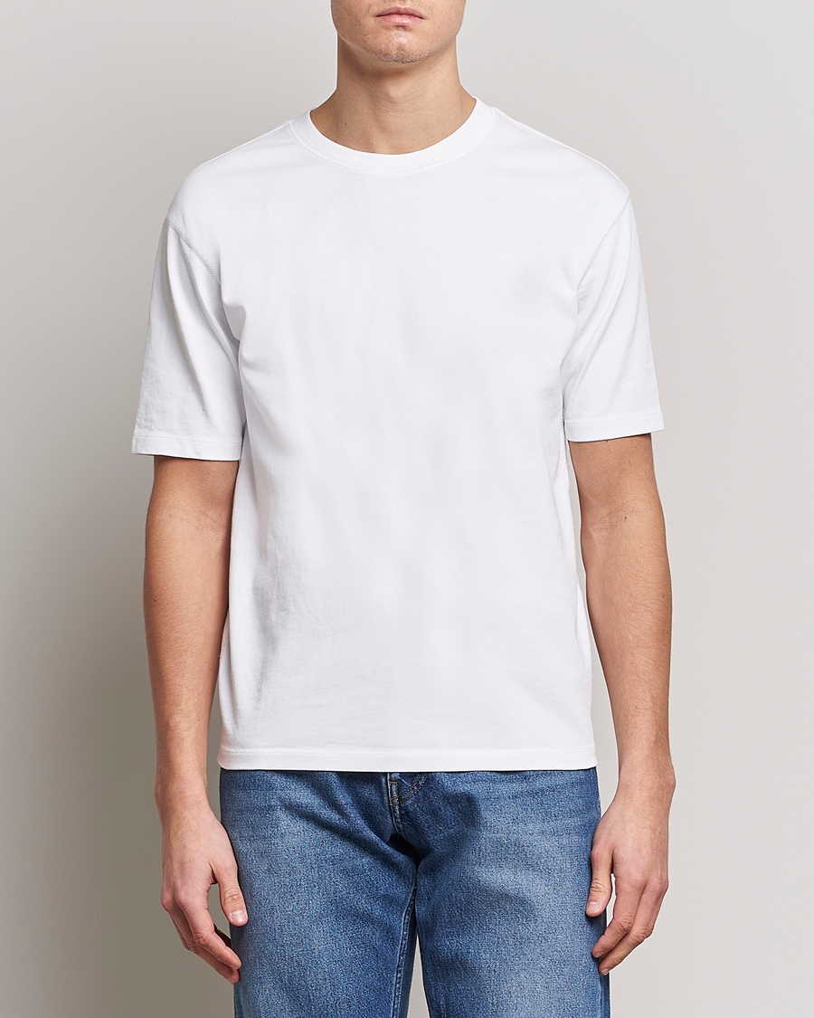 Herr | Kläder | Drake's | Short Sleeve Hiking Tee White