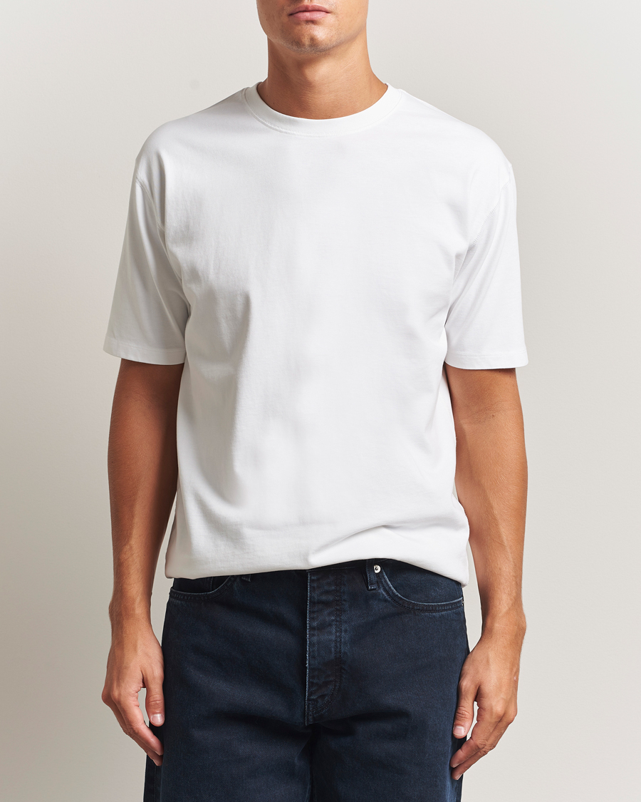 Herr | T-Shirts | Drake's | Short Sleeve Hiking T-Shirt White