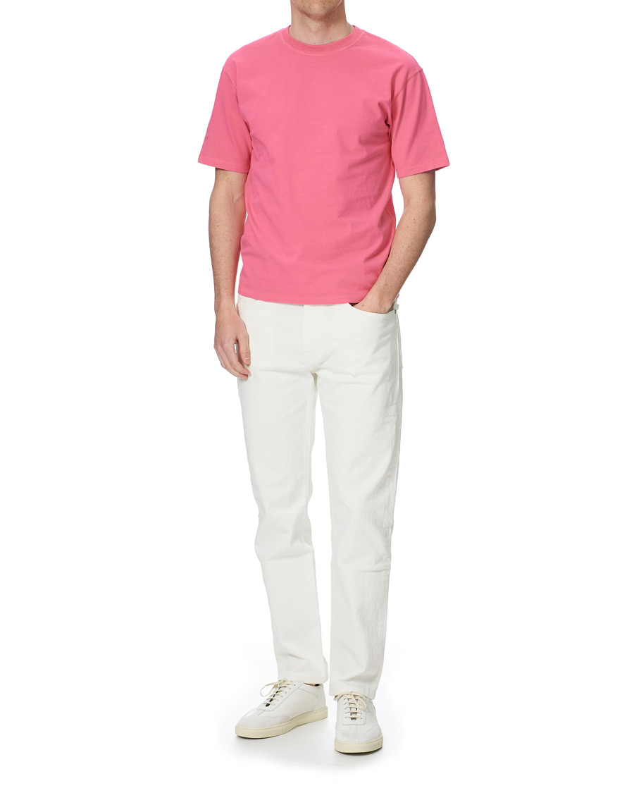 Herr | T-Shirts | Drake's | Cotton Crew Neck Hiking Tee Fuschia