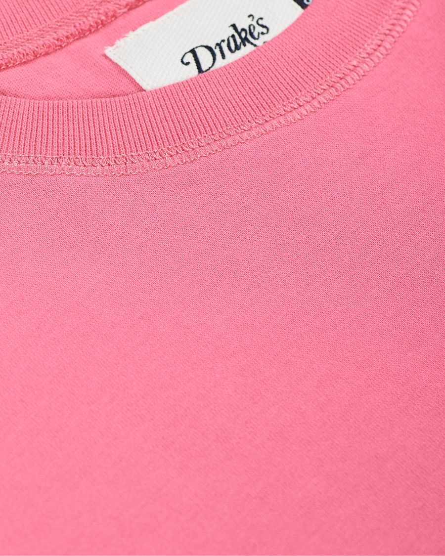 Herr | T-Shirts | Drake's | Cotton Crew Neck Hiking Tee Fuschia