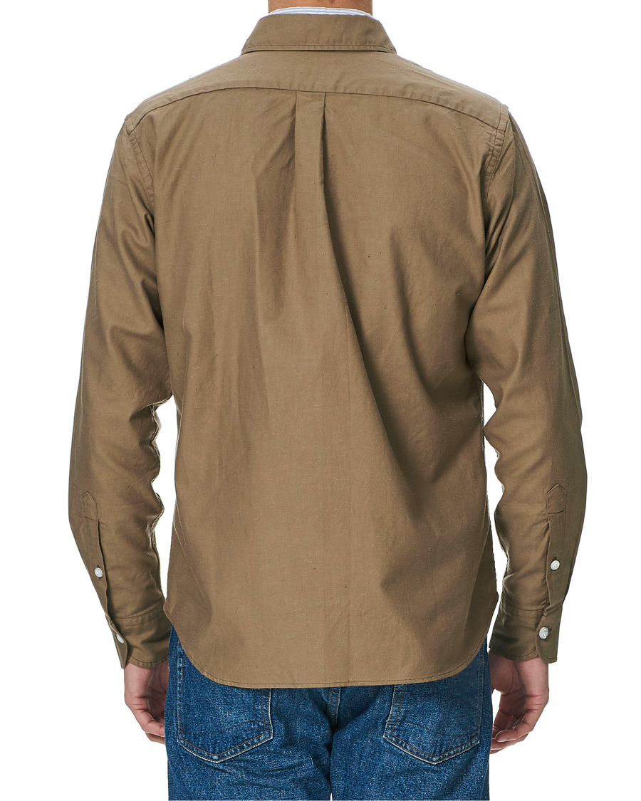 Herr | Skjortor | Drake's | Two Pocket Cotton Work Shirt Khaki