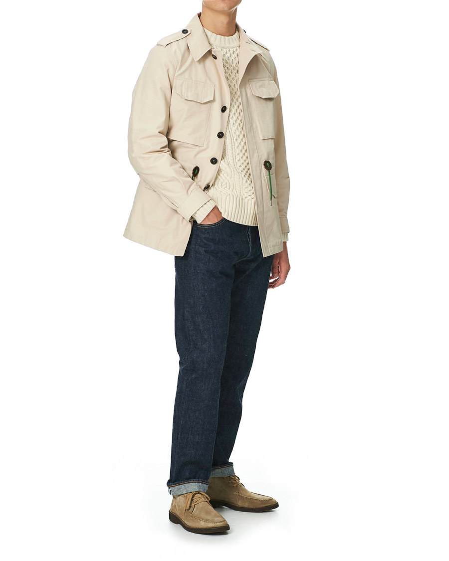 Herr | Jackor | Drake's | Cotton/Nylon Sport Jacket Ecru