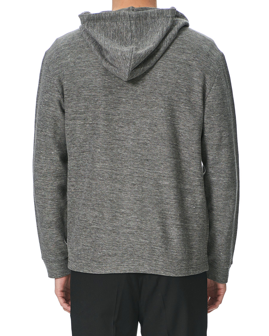 Herr | Tröjor | Club Monaco | Zip Linen Hoodie Heather Grey
