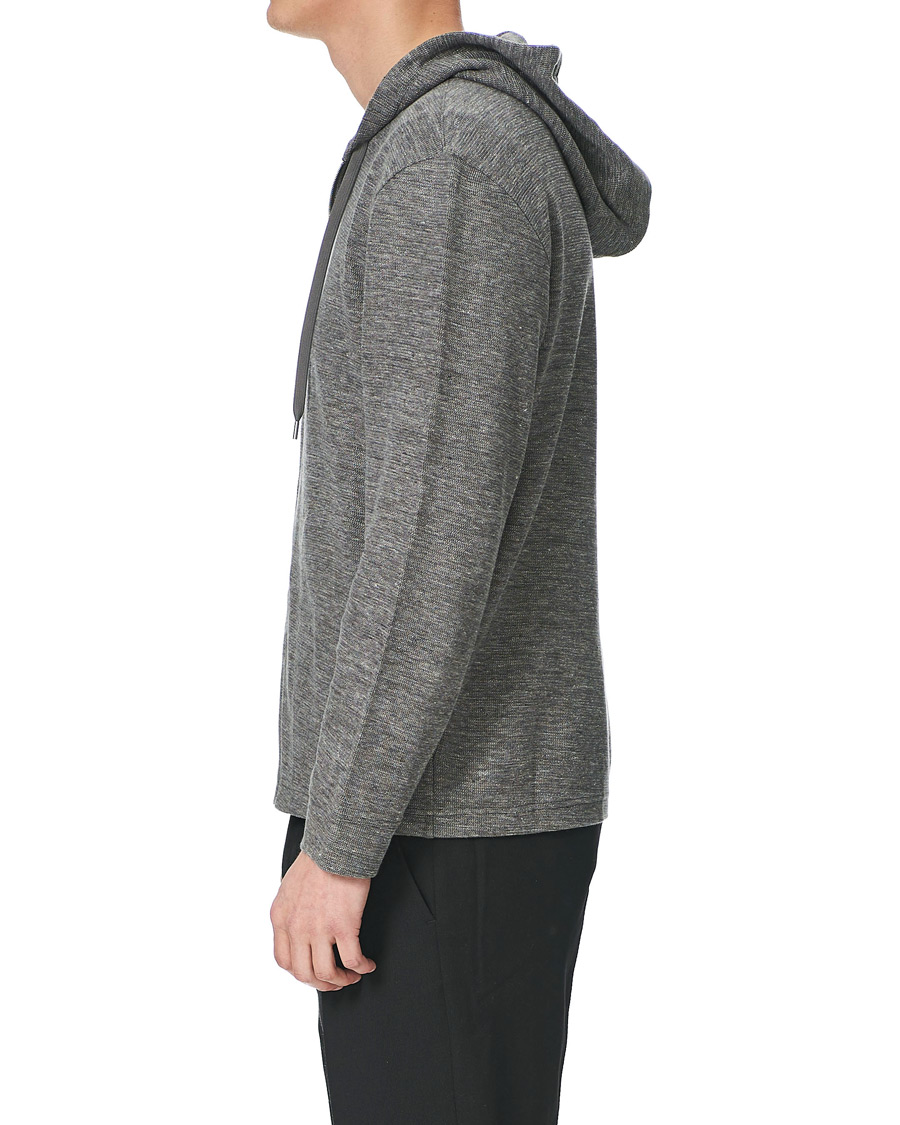 Herr | Tröjor | Club Monaco | Zip Linen Hoodie Heather Grey