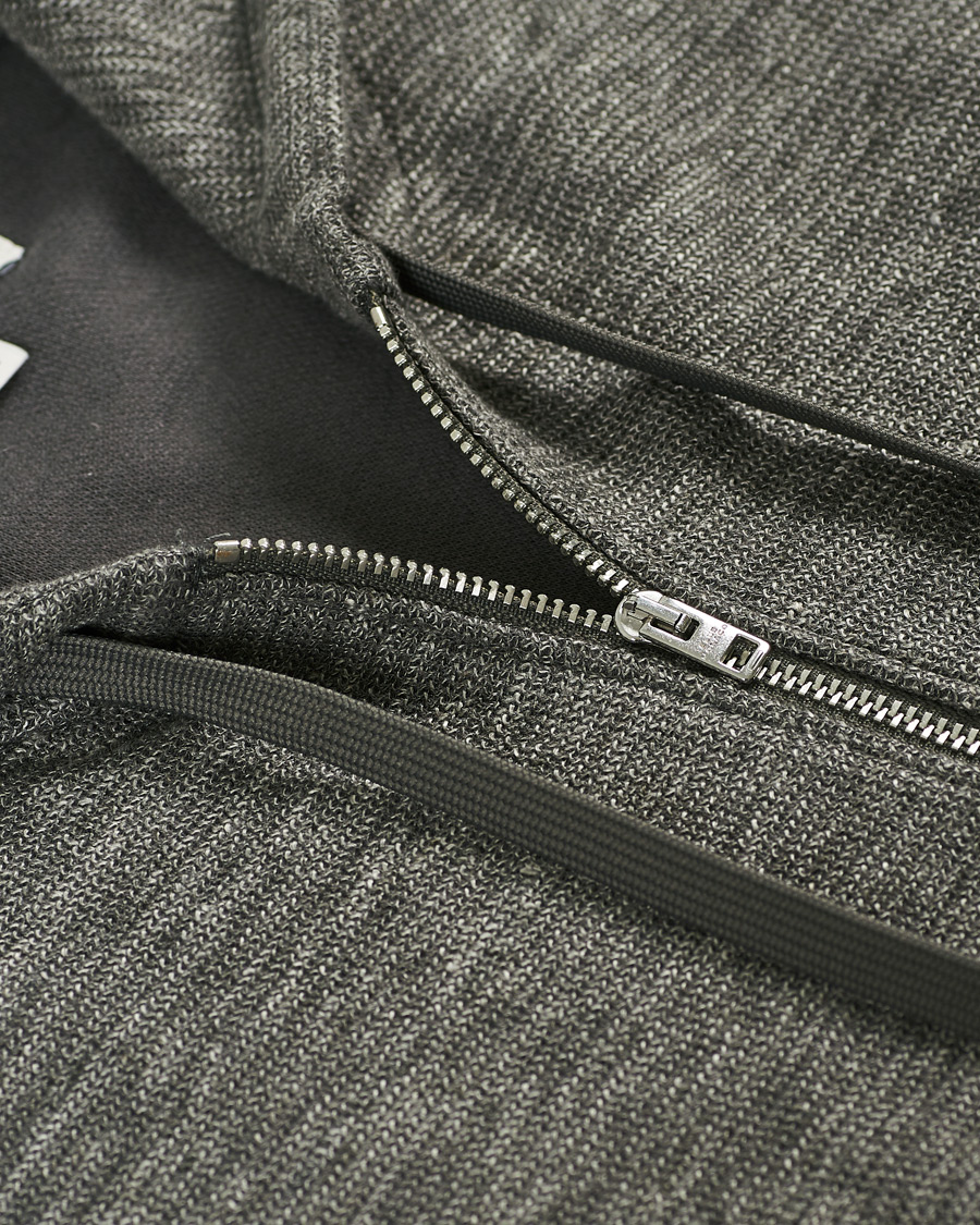 Herr | Tröjor | Club Monaco | Zip Linen Hoodie Heather Grey
