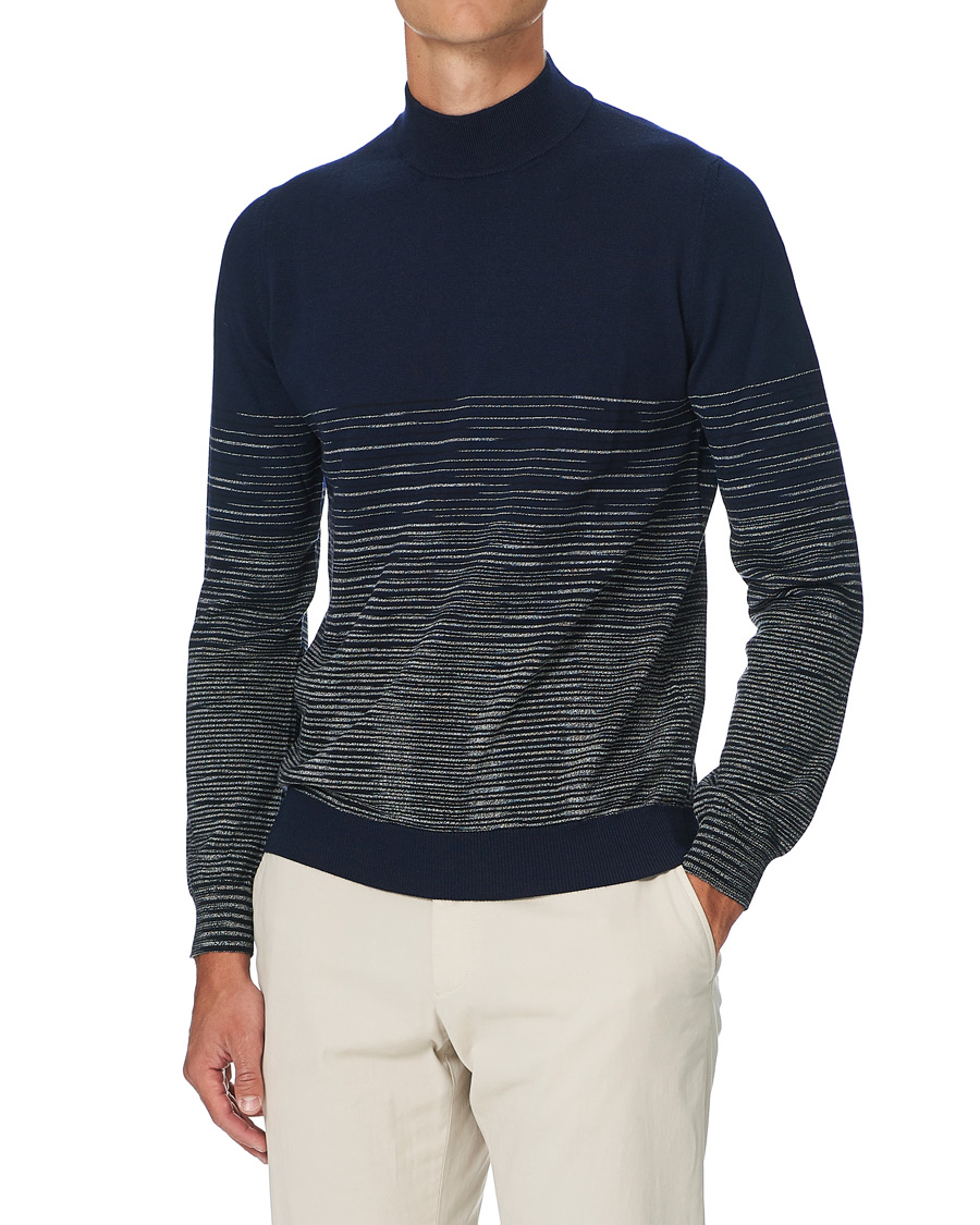 Herr | Tröjor | Missoni | Gradient Wool Turtleneck Navy