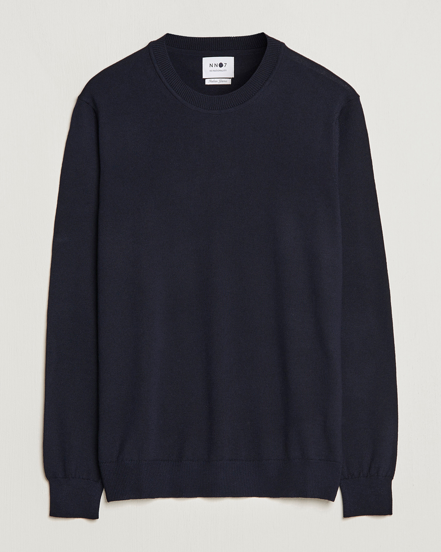 Herr | Tröjor | NN07 | Ted Merino Crew Neck Pullover Navy Blue