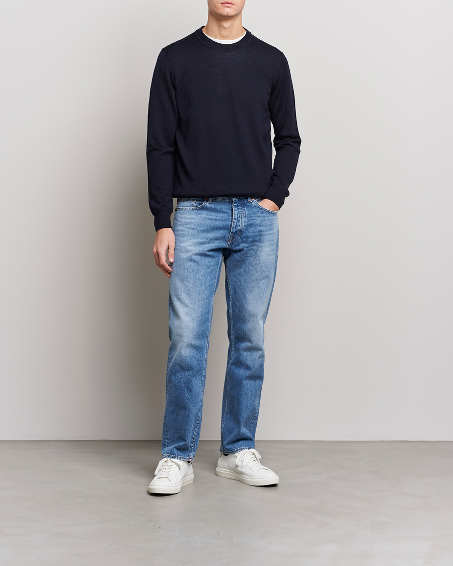 Herr | Tröjor | NN07 | Ted Merino Crew Neck Pullover Navy Blue