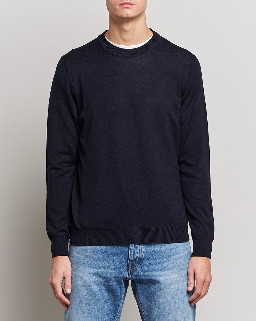 Herr | Pullover rundhals | NN07 | Ted Merino Crew Neck Pullover Navy Blue