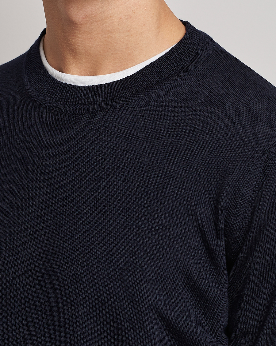 Herr | Tröjor | NN07 | Ted Merino Crew Neck Pullover Navy Blue