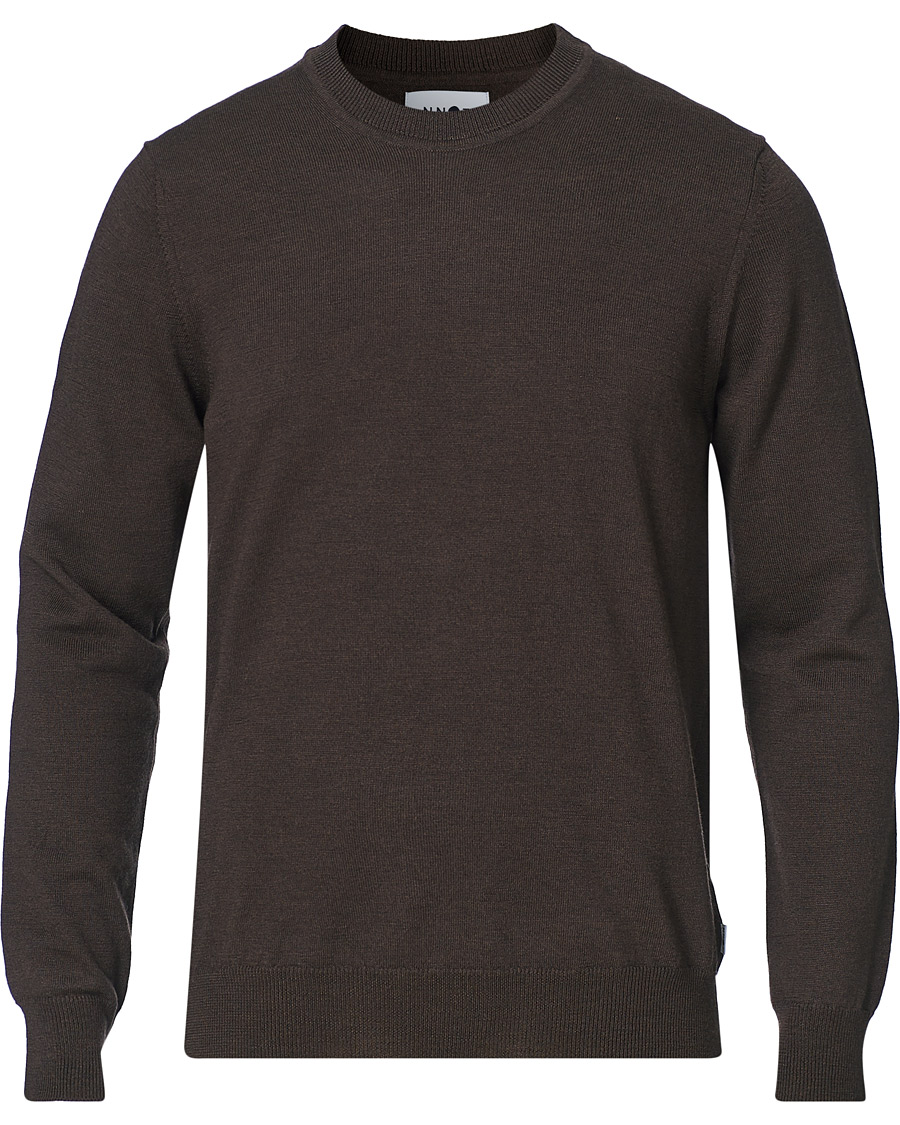Herr | Tröjor | NN07 | Ted Merino Crew Neck Pullover Brown