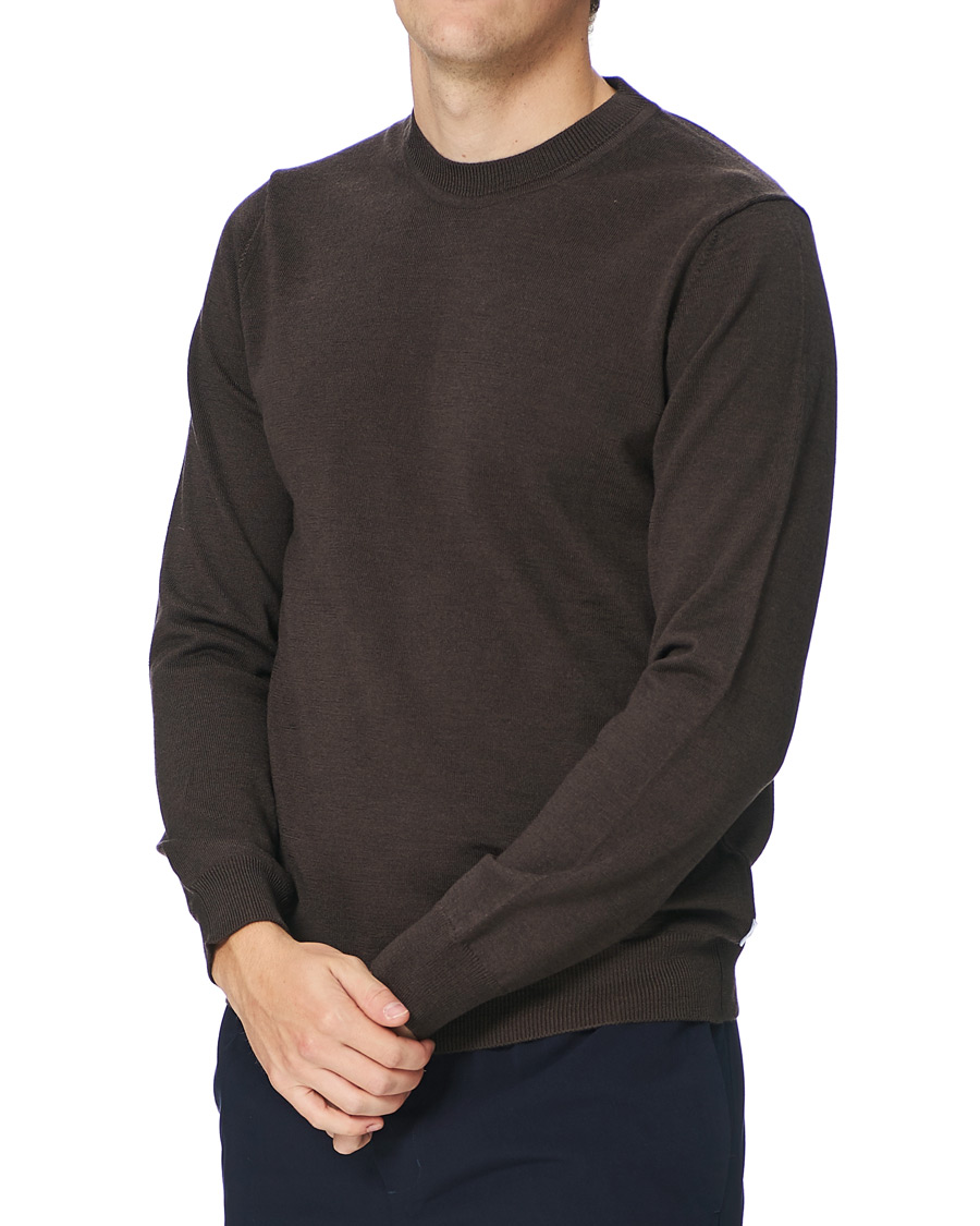 Herr | Tröjor | NN07 | Ted Merino Crew Neck Pullover Brown