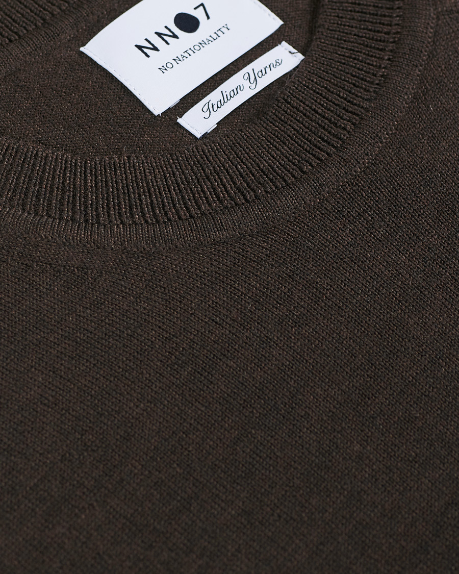 Herr | Tröjor | NN07 | Ted Merino Crew Neck Pullover Brown