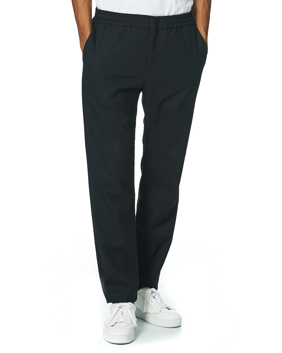 Herr | Byxor | NN07 | Foss Brushed Drawstring Pants Navy Blue