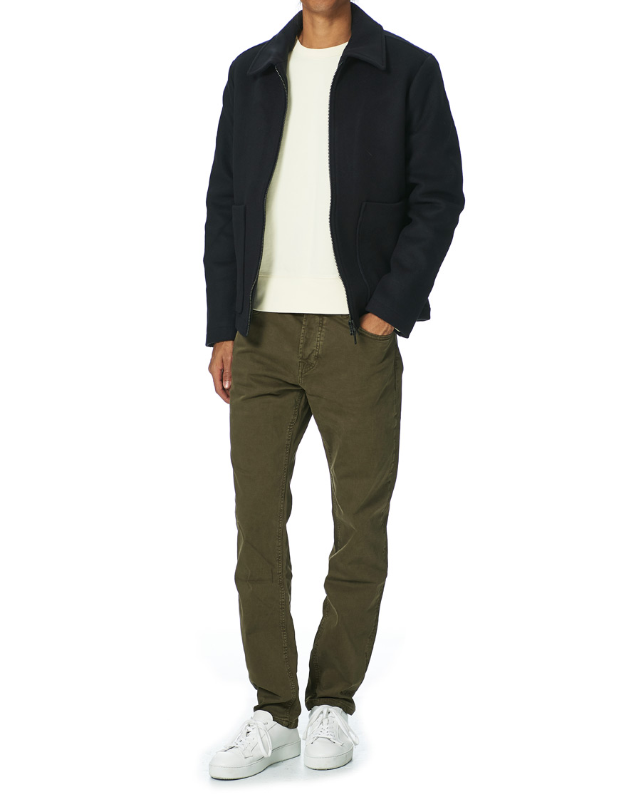 Herr | Jackor | NN07 | Gael Wool Flight Jacket Navy Blue