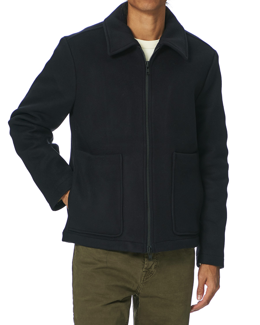 Herr | Jackor | NN07 | Gael Wool Flight Jacket Navy Blue