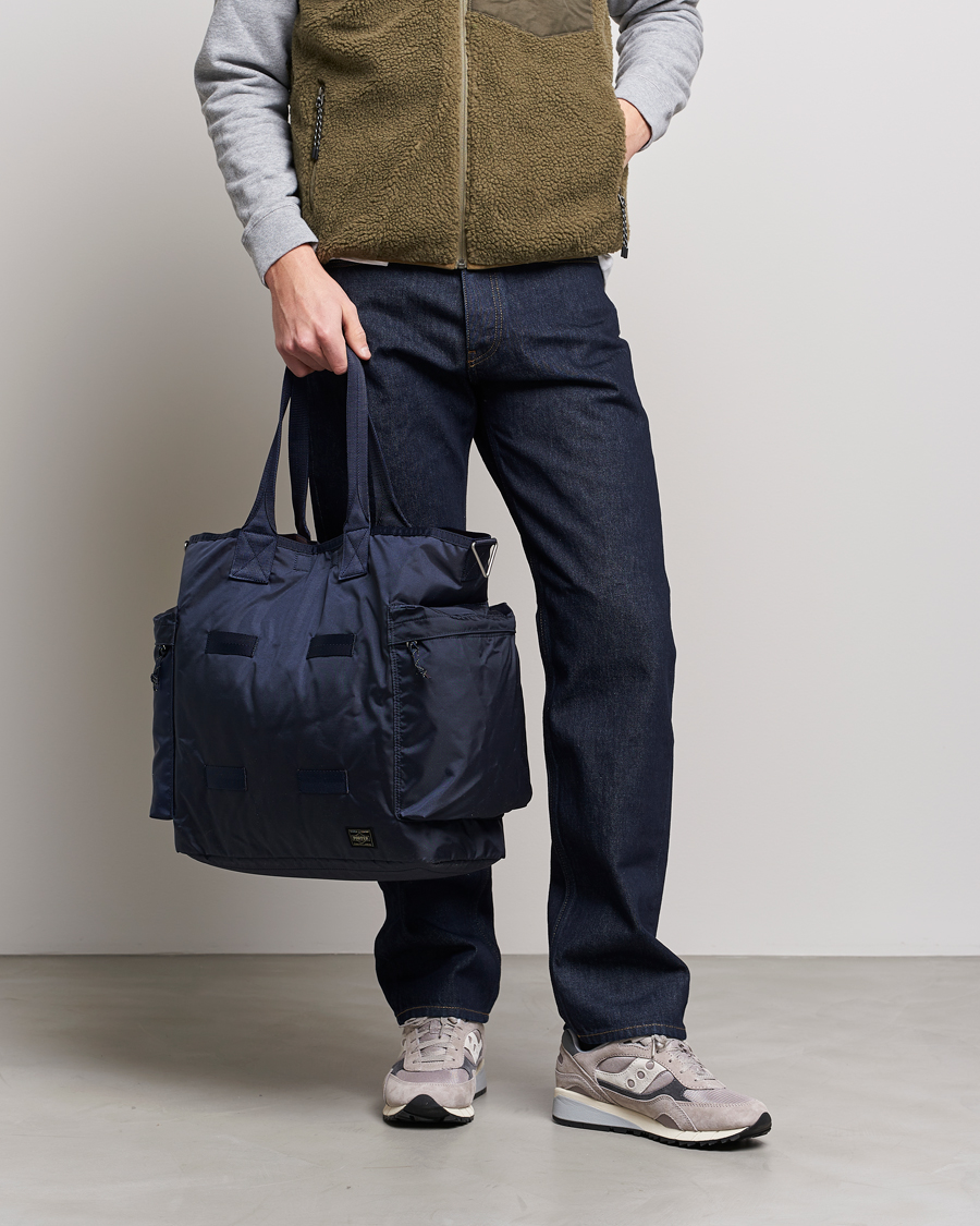 Herr | Väskor | Porter-Yoshida & Co. | Force 2Way Tote Bag Navy Blue