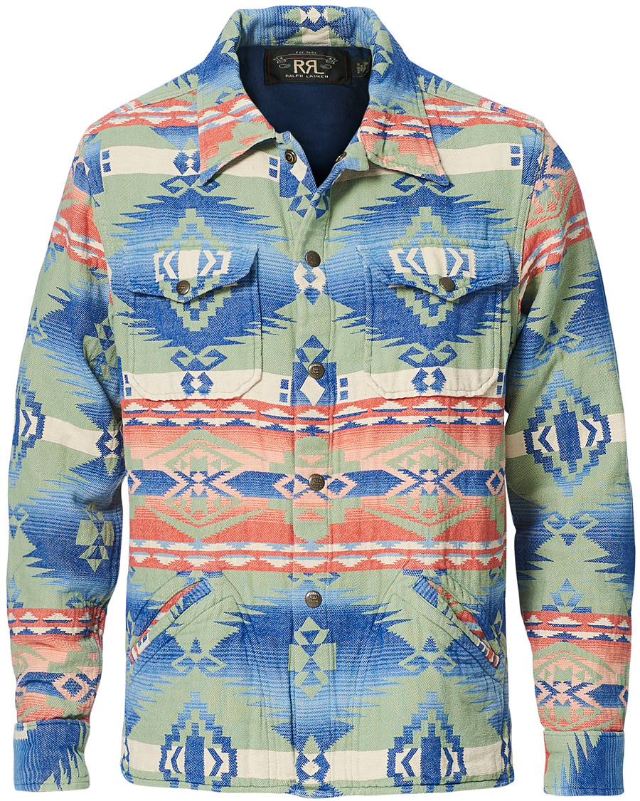 Herr | Skjortor | RRL | Brown Bear Shirt Jacket Sage/Blue