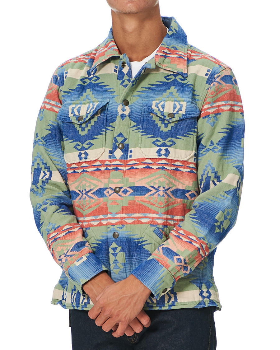 Herr | Skjortor | RRL | Brown Bear Shirt Jacket Sage/Blue