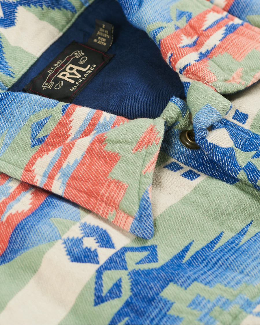 Herr | Skjortor | RRL | Brown Bear Shirt Jacket Sage/Blue