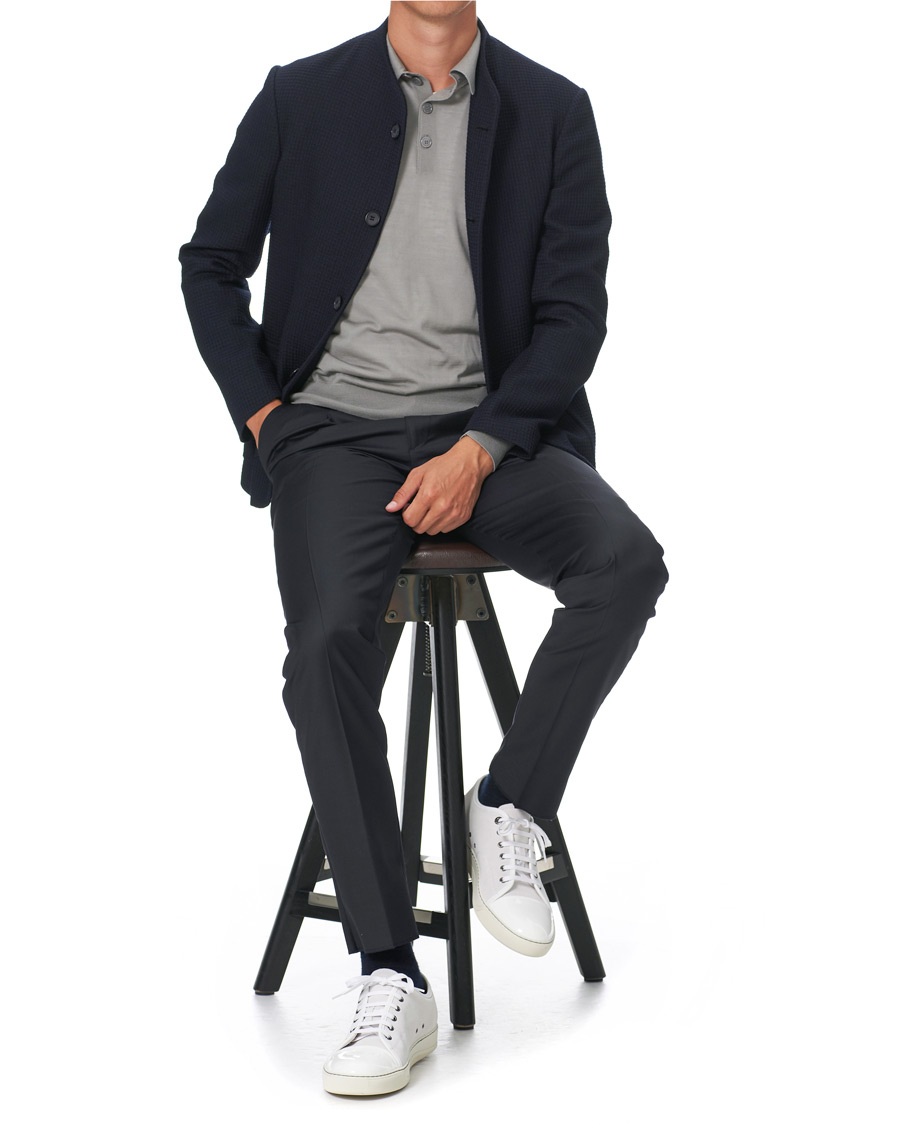 Herr | Kavajer | Giorgio Armani | Waffle Wool Guru Blazer Navy