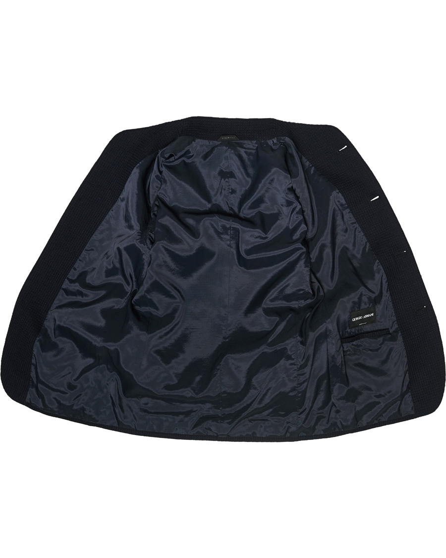Herr | Kavajer | Giorgio Armani | Waffle Wool Guru Blazer Navy