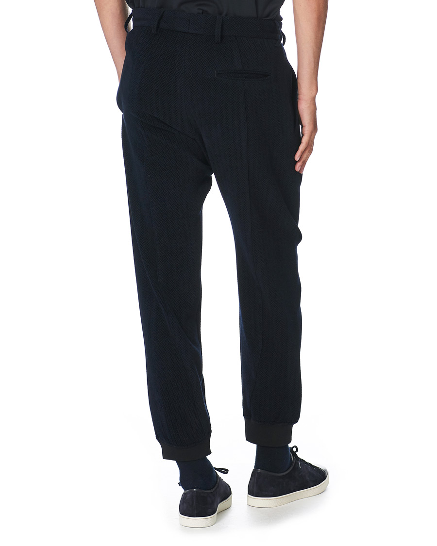 Herr | Byxor | Giorgio Armani | Chevron Wool Pants Navy